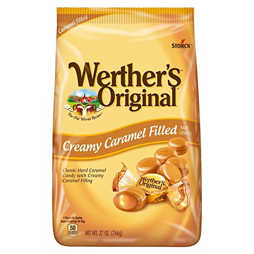 Werther's Original Creamy Caramel Filled Hard Candies 27 oz Bag (Pack of 2) - Made with Real Butter and Fresh Cream - Classic Caramel Candy with a Creamy Caramel Filling