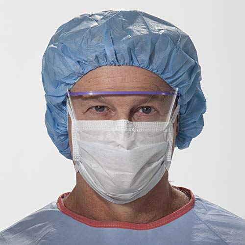 Halyard Health 49310 Surgical Mask, Pleat Style with Ties, BFE (3)  98%, White (6 Boxes of 50, 300 Total)