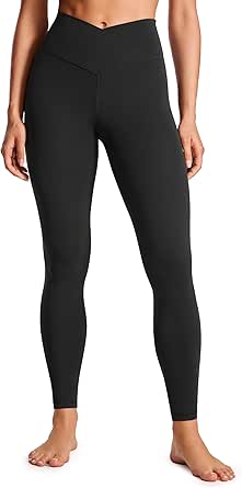 CRZ YOGA Womens Butterluxe Cross Waist Workout Leggings 25" / 28" - V Crossover High Waisted Gym Yoga Leggings