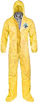 TWO PACK Lakeland ChemMax 1 Hooded Coverall Chemical Protection Suit Antiviral Hazmat suit ChemMax 1 Coverall with hood and boots X-LARGE Bound Seam (2x suits)