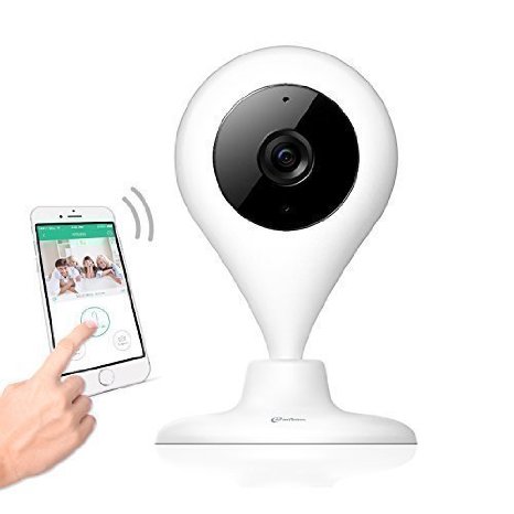 Wireless Smart Camera MiSafes Indoor Monitors 360 Cam WiFi Camera Baby Pets Monitor Remote Home Security IP Cameras 2 Way Video with 720p HD 120 View for iPhone iPad Samsung HTC LG Sony White