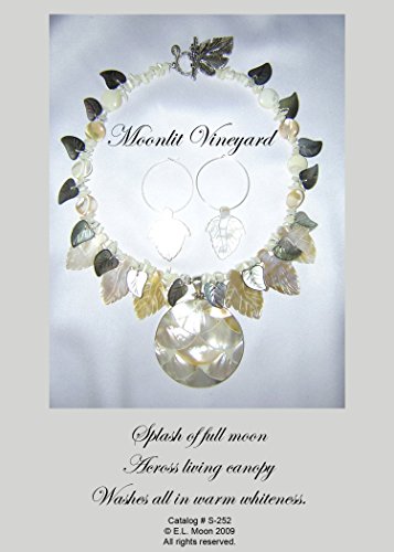 Moonlit Vineyard - Impressionist art necklace with matching earrings