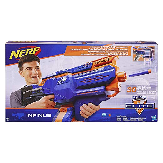 NERF Infinus N-Strike Elite Toy Motorized Blaster with Speed-Load Technology (FFP), Brown