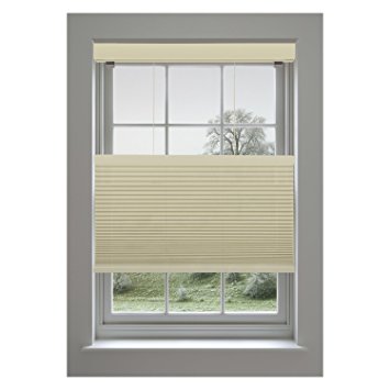 Linen Avenue Custom Cordless 18 3/4 W x 54 to 60 H Muslin Top Down Bottom Up (TDBU) Light FIltering Cellular Shade