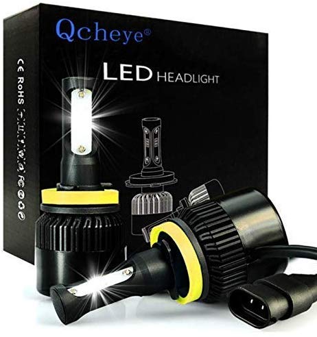 LED Headlight Bulbs All-in-One Conversion Kit - H11 (H8, H9) 2Pcs 8000Lm 6000K Cool White with Super Bright