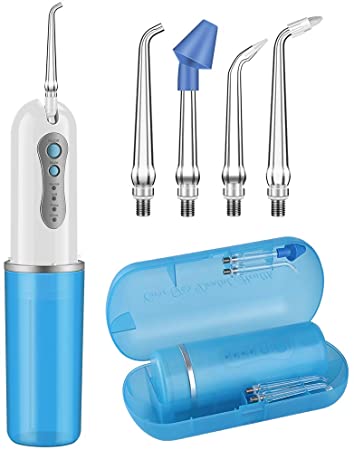 Water Flosser - COSANSYS Cordless Portable and Rechargeable Water Flosser with 4 Modes& 5 Jet Tips for Teeth Cleaning, Water Pick for Flosser IPX7 Waterproof,240ML