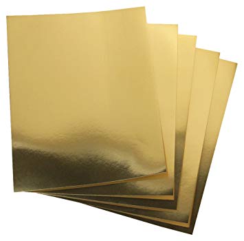 Hygloss 25 Gold, 8.5 x 11-Inch Metallic Foil Board Sheets,