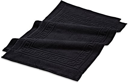 Superior 100% Premium Long-Staple Combed Cotton 2 Piece Bath Mat Set, Black