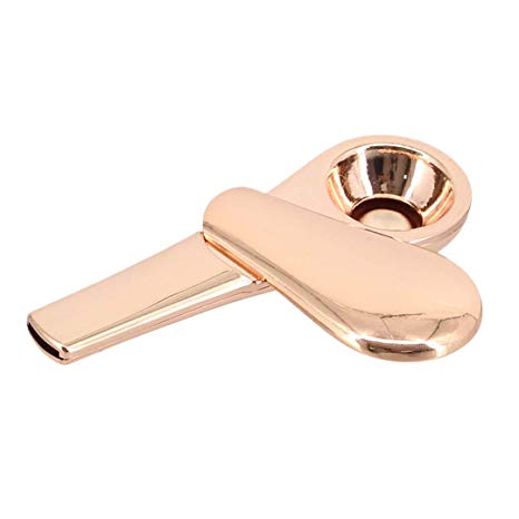 Naimo Zinc Alloy Pipe Scoop-Shape Larger Bowl Pipe for Herbs with Gift Box, Rose Gold