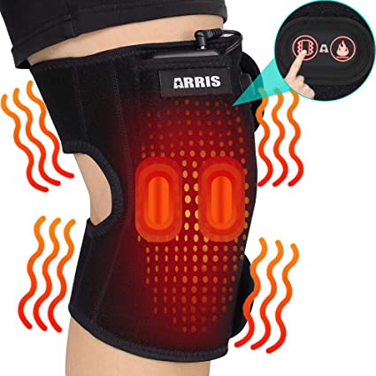 ARRIS Heating Knee Pad with Massage Function, Heated Knee Brace Wrap with 2 Vibration Massager for Knee Injury, Arthritis, Joint Pain, Soreness, Cramps, Meniscus Pain & Muscle pain Relief Hot Therapy