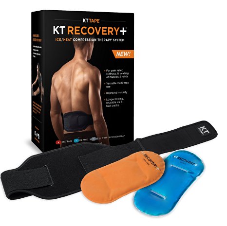 KT TAPE KT Recovery  Ice/Heat Compression Therapy System with Adjustable Wrap, Black