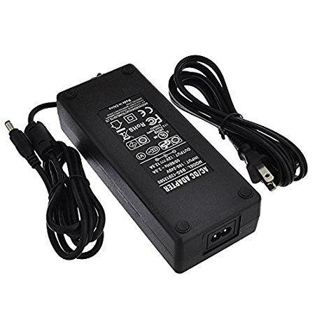 LEDwholesalers 12V 12.5A 150W AC/DC Power Adapter with 5.5x2.5mm DC Plug and 2.1mm Adapter, Black, UL-Listed, 3229-12VR2