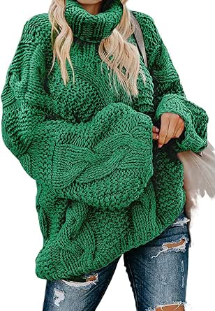 Dokotoo Womens 2023 Loose Oversized Casual Turtle Neck Sweater Pullover Top