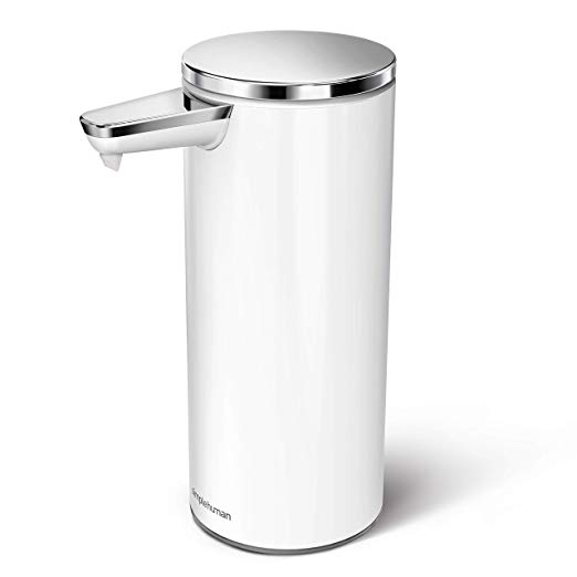 simplehuman 9 oz. Sensor Soap Pump, White Stainless Steel
