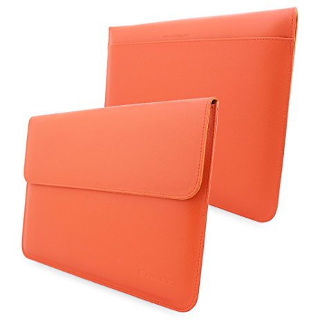 Snugg Macbook 12 Inch Case - Leather Sleeve Case with Lifetime Guarantee (Orange) for Apple MacBook 12 with Retina
