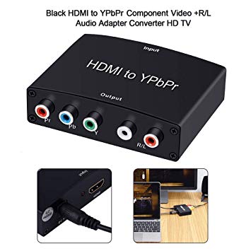 HDMI to Component Converter Adapter,HDMI to YPbPr Component RGB 1080p Video and R/L Audio Output Converter Adapter Support MacBook/ PS4/ Amazon Fire TV/Blu-ray DVD/Wii/PSP with HD TV 2 Channel.