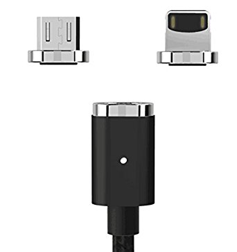 Wsken Mini1& Mini2 USB Cable Magnetic LED Display USB Sync and Fast Charger Cable (Mini 2 for Iphone and Android (Black))