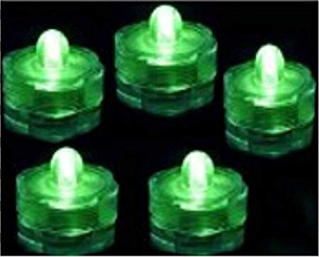 Trendmart Bright Led Underwater Submersible Waterproof Floral Decoration Tea Light Candle for Wedding/party/ Xmas Decoration (Green 12pcs)