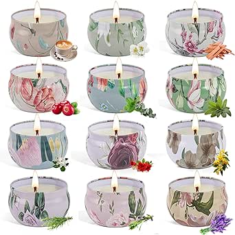 12 Pack Aromatherapy Candles for Home Scented, Mothers Day Gifts Set for Mom Women, 30oz 240 Hour Long Lasting Soy Candles Clearance, Summer Floral Jar Candles for Birthday, Anniversary Present