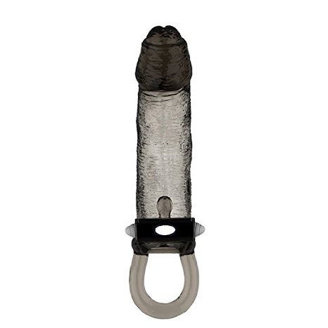 ROWAWA(TM)Ultimate Love Penis Sleeve with Bullet Vibrator Rabbit,Penis Enlargement,3 size,Black (medium)