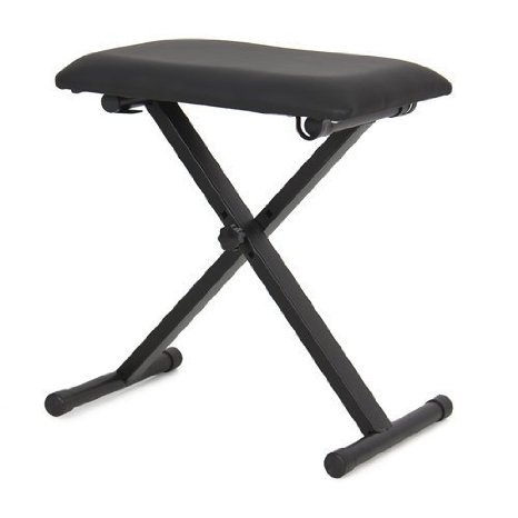 TopStageLeather Padded Piano Keyboard Bench Seat w/ Rubber Feet Stool Chair, JX90