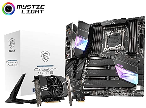 MSI Gaming Intel X299 LGA 2066 Thunderbolt M3 Wi-Fi 6 10G LAN DDR4 USB3.2 Gen 2 SLI CFX Extended ATX Motherboard (Creator X299)