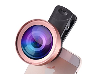 VICTONY Professional 2 in 1 Phone Lens Kit with 0.45X Super Wide Angle Lens   12.5X Macro Lens Special 52mm Diameter Thread Lens Clip-On Cell Phone Lens Rose Gold