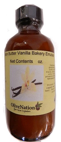 OliveNation Butter Vanilla Emulsion - Size of 8 oz - Kosher labeled, Gluten free and soluble in water Emulsion - Flavor Baked Goods Better Than Extract