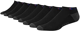 Champion Men's No-Show Socks Cushioned Foot Bottom Arch Support Moisture Wicking (8 Pairs)