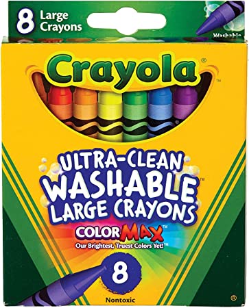 Crayola Ultra Clean Large Washable Crayons, School Supplies, 8 Count