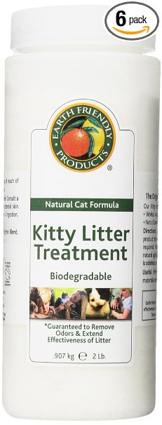 Earth Friendly Products Kitty Litter Treatment 2-Pound Containers Pack of 6