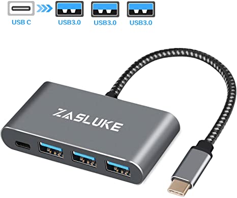 ZasLuke USB C Hub 4 in 1, USB C to 3 USB 3.0 5Gbps with Type C Charging Port Adapter for MacBook Pro 13/15 2016-2019(Thunderbolt 3), Mac Air 2018/2019, Google ChromeBook, Samsung S9/S8 and More