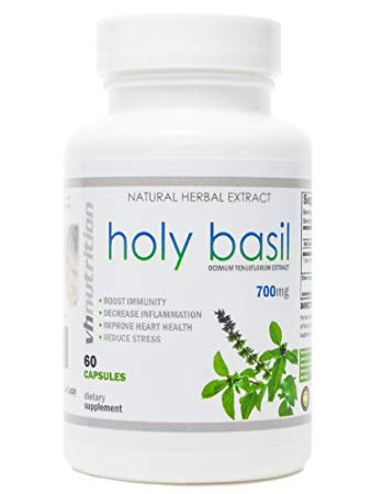 Holy Basil | 700mg 60 Capsules | Ocimum tenuiflorum Extract | 60 Day Supply