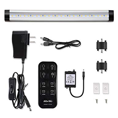 Albrillo LED Under Counter Lighting, Remote Control with Timer, Kitchen Under Cabinet Lighting, Under Shelf Light, 330 Lumen, Soft White 3000K, 1 Pack