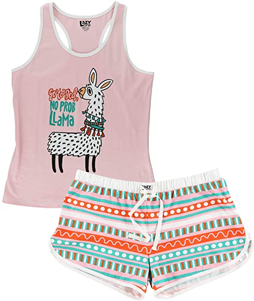 Lazy One Matching Pajamas for Women, Cute Pajama Shorts and Tank Top Set