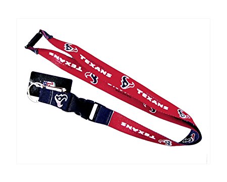 NFL Houston Texans Women's Logo Keychain ID Holder Clip Lanyard, One Size, Red