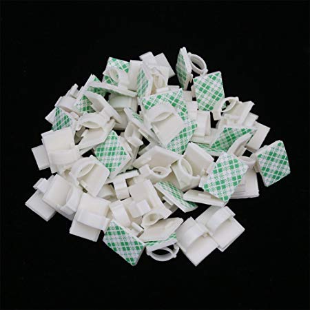 Shintop Adhesive Cable Clips,100pcs Cable Drop Clamp for Car, Home, Office (White)