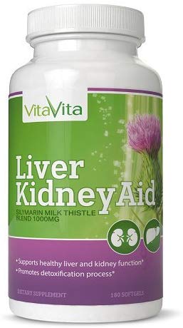Liver Kidney Aid, All Natural Ingredients Supports Liver and Kidney Health, 90 Days Supply (180 Softgels)