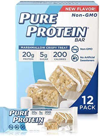 Pure Protein Pure Protein Bars, Nutritious Snacks To Support Energy, Marshmallow Crispy Treat, 6 count, pack of 2 - 1