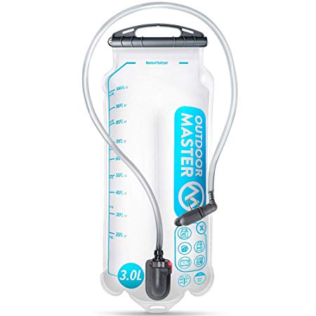 OutdoorMaster HYDROVOIR Hydration Bladder - BPA & PVC Free 1.5L/2L/3L Water Bladder Reservoir Hands Free Bite Valve Internal Stabilizer Wide Opening for Hydration Pack, Hiking, Walking, Cycling