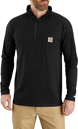 Carhartt Mens Force Relaxed Fit Midweight Long-Sleeve Quarter-Zip Mock-Neck T-Shirt