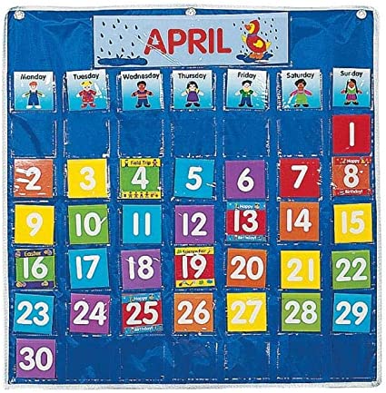 Nylon Classroom Calendar Pocket Chart by Fun Express