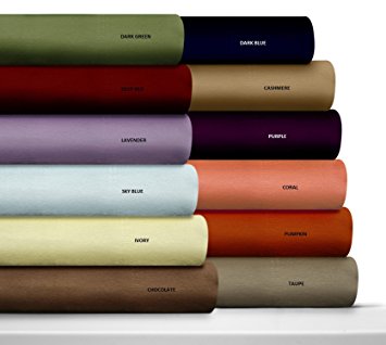 Luxury Solid Cotton Deep Pocket Flannel Sheet Set Size: Queen, Color: Blue