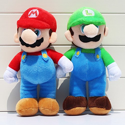 Super Mario Bros Mario Luigi Soft Plush Stuffed Animals Doll Kids Toys 2pcs/set