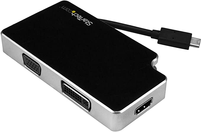 StarTech.com USB C Multiport Adapter - UHD 4K - USB C to VGA / DVI / HDMI - USB C Adapter - USB-C VGA Multiport Adapter (CDPVGDVHDB)