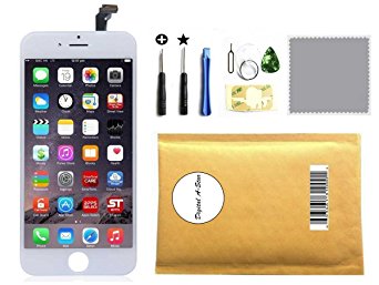 Coolmall369 LCD Touch Screen Digitizer Assembly Replacement for iPhone 6 (4.7 inch) Without home button and camera (white)