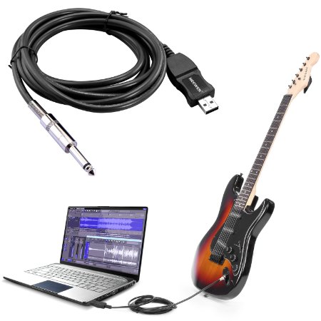 Neewer Guitar Bass To USB Link Cable Adapter for PCMAC Recording