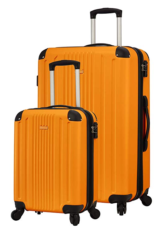 TravelCross Milano Luggage Expandable Lightweight Spinner Set - Orange, 2 piece (20''/ 28'')