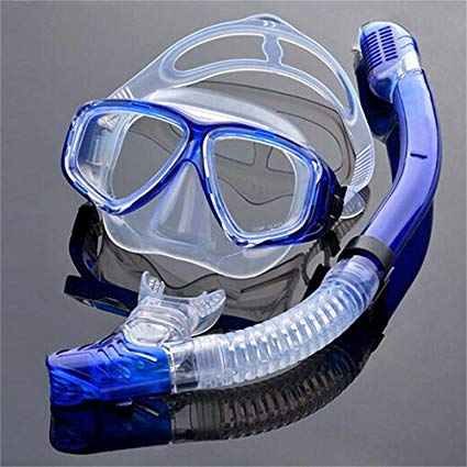 EnzoDate Optical Diving Gear Kit Myopia Snorkel Set, Different Strength for Each Eye, Nearsighted Dry Top Scuba Mask
