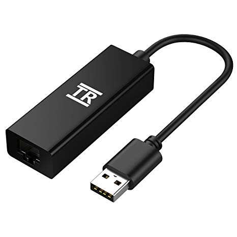 USB Network Adapter, Ethernet Adapter, TechRise USB 2.0 to RJ45 Fast Ethernet LAN Network Adapter Cable, for MacBook, Chromebook, Windows 10, 8.1, Mac OS X 10.10, etc.-Black